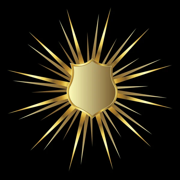 Escudo dourado — Vetor de Stock