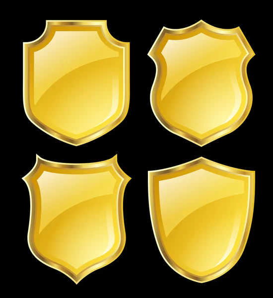 Shields with golden border — Stock Vector