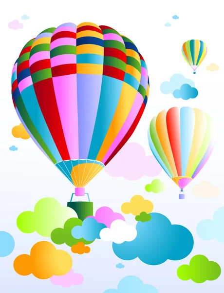 Hemel met luchtballon — Stockvector