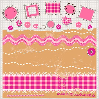 pembe çıkartma seti