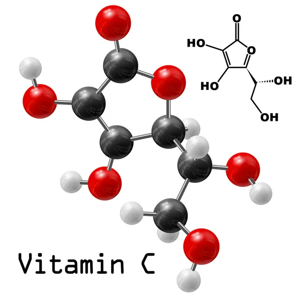 Vitamin C molecule — Stock Vector