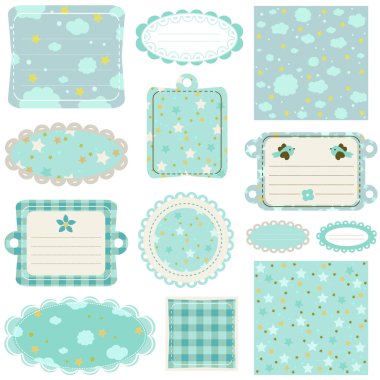 Bebek scrapbook için öğeleri