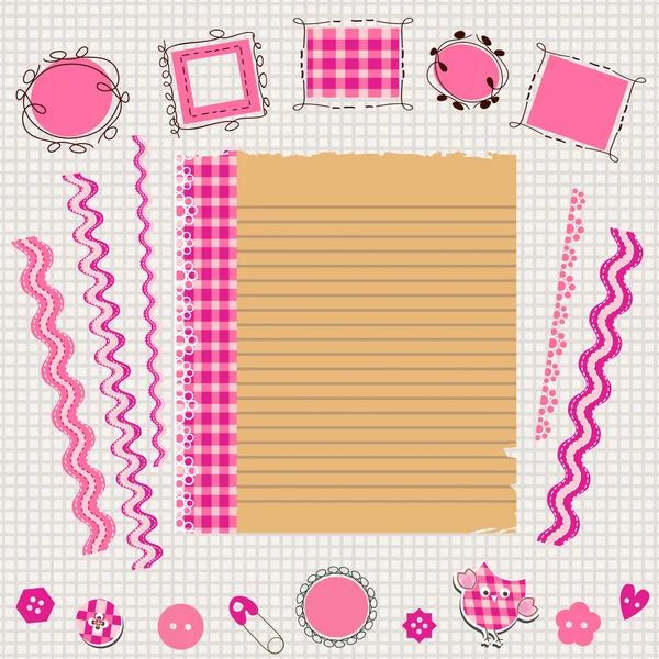 Rosa scrapbook kit — Stock vektor