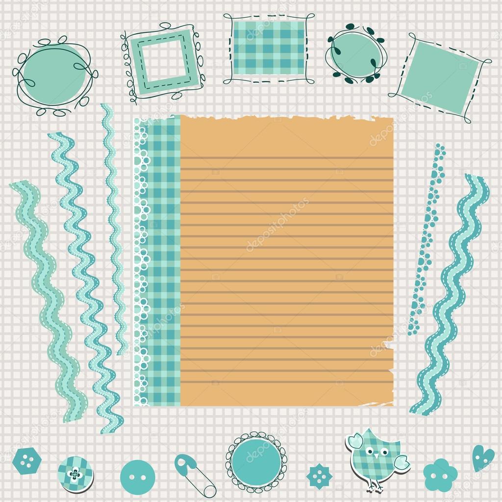 blue scrapbook kit