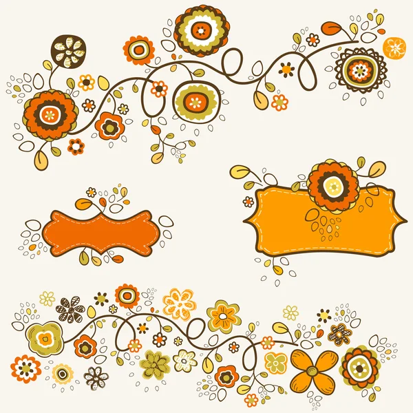 Flores de otoño — Vector de stock