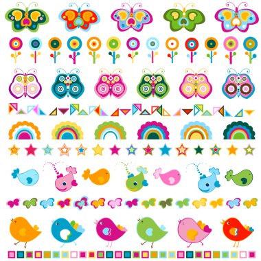 renkli unsurlar ile şirin sınırları