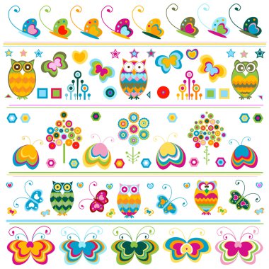 renkli unsurlar ile şirin sınırları