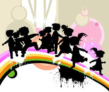 çocuklar silhouettes