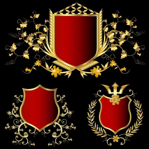 Золотые щиты — стоковый вектор