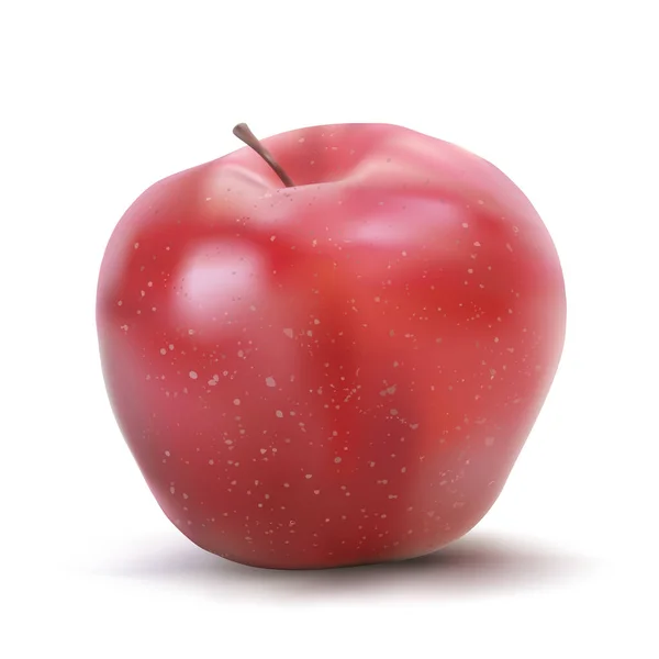 Vektor Rött Äpple Vit Bakgrund — Stock vektor
