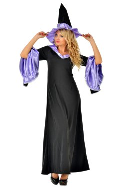 güzel bir kadın bir cadı kostüm kostüm.