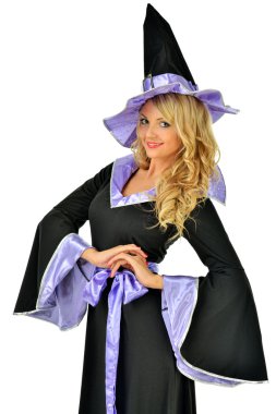 güzel bir kadın bir cadı kostüm kostüm.