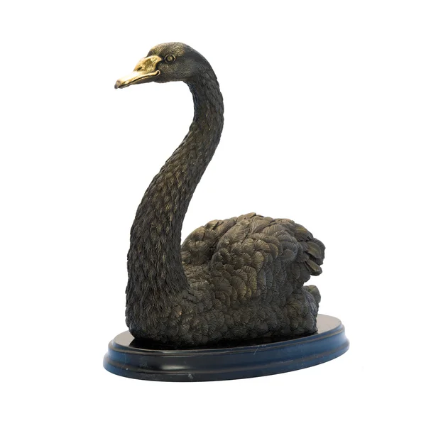 Starožitné bronzové figurka labuť — Stock fotografie