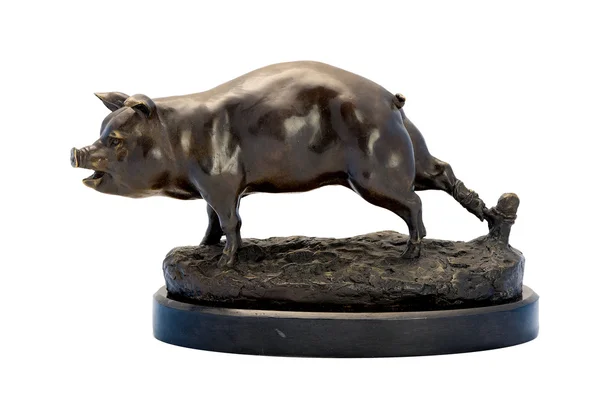 Bronze antique figurine of the pig. — Stock Photo, Image