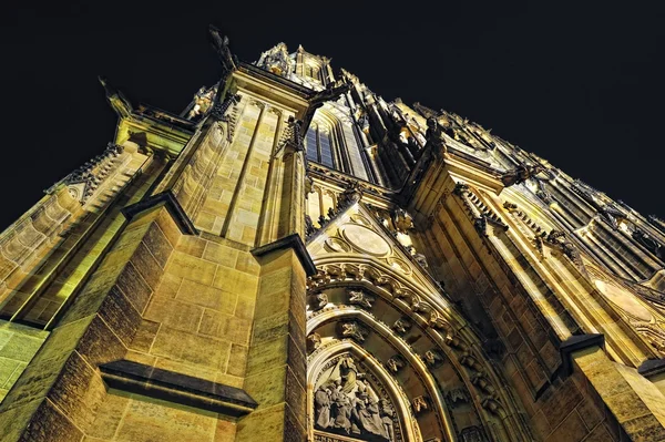 Prague. St. Vitus cathedral in darkness. — Stock Photo, Image