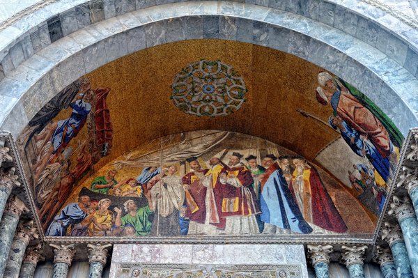 mosaic at the entrance of the Cathedral of St. Mark in Venice.