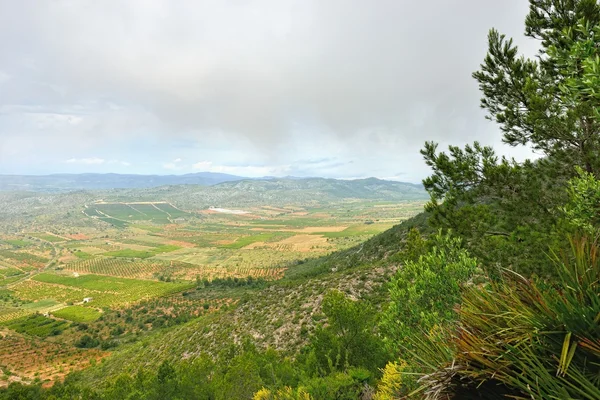 Rural landscape with mountain view in Spain. Sunny day. — Stock Photo, Image