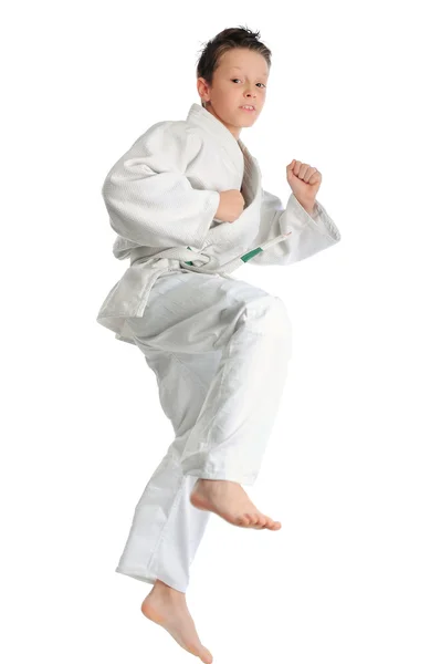 Ugró fiú karate — Stock Fotó