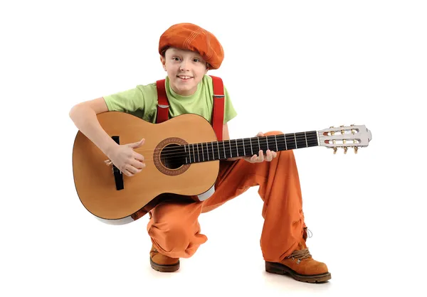 Fiatal gitáros Stock Kép