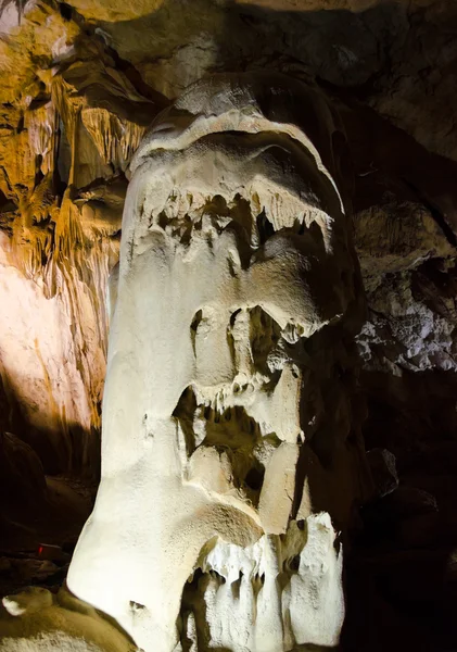 Stalagmite. Marble Cave. Crimea. — Stock Photo, Image