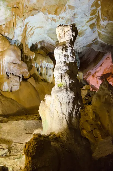 Stalagmites. Marble Cave. Crimea. — Stock Photo, Image