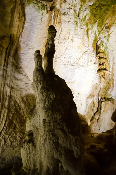 Stalagmites. Marble Cave. Crimea. — Stock Photo, Image