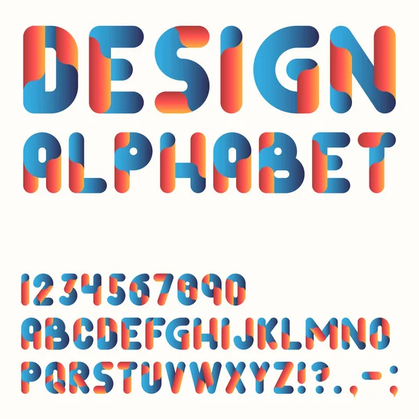 Kreative Schrift Mit Hellen Farbverläufen Für Ihr Design Buchstaben Zahlen — Stockvektor