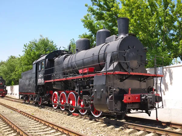 Rostov Don Rússia Julho 2021 Uma Antiga Locomotiva Vapor Série — Fotografia de Stock