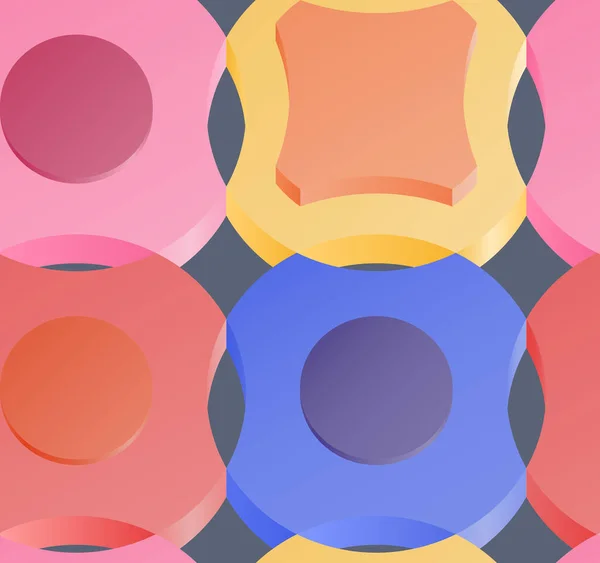 Абстрактный Изометрический Трехмерный Бесшовный Рисунок Разноцветных Геометрических Фигур Векторная Иллюстрация — стоковый вектор
