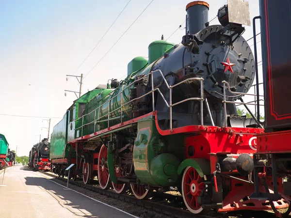 Rostov Don Rússia Julho 2021 Uma Antiga Locomotiva Vapor Soviética — Fotografia de Stock