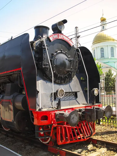 Rostov Don Rusia Julio 2021 Una Antigua Locomotora Vapor Soviética — Foto de Stock