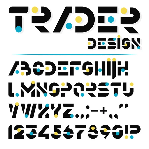 Kasetlerdeki ve dairelerdeki vektör yaratıcı yazı tipi. Beyaz arkaplanda renk alfabesi. Harfler, sayılar ve noktalama işaretleri.
