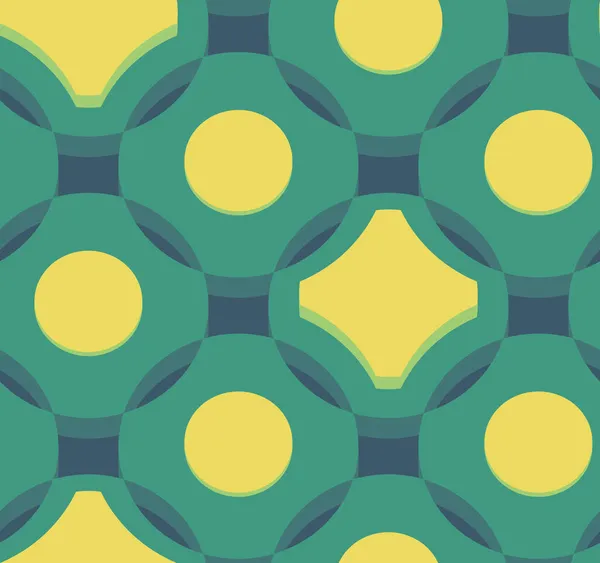 幾何学的形状の幾何学的グリーン3Dシームレスパターン 平面図のベクトル図 — ストックベクタ