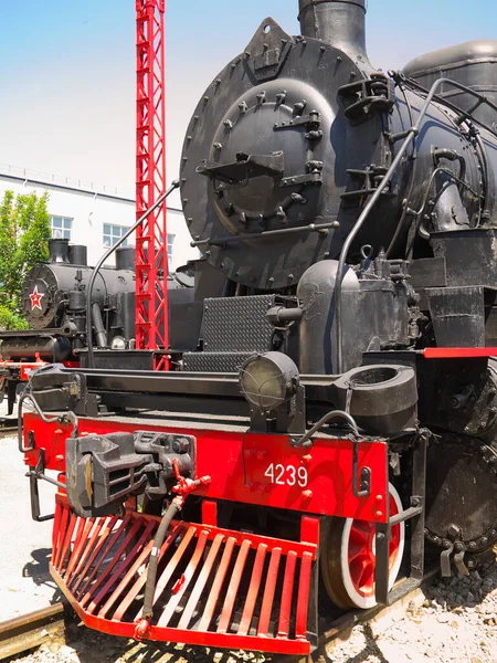 Rostow Don Russland Juli 2021 Alte Sowjetische Dampflokomotive Eisenbahnmuseum — Stockfoto