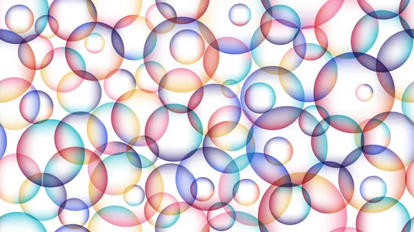 Soap Bubbles Abstract Multicolored Seamless Pattern Overlapping Transparent Circles Gradient — Stock Vector