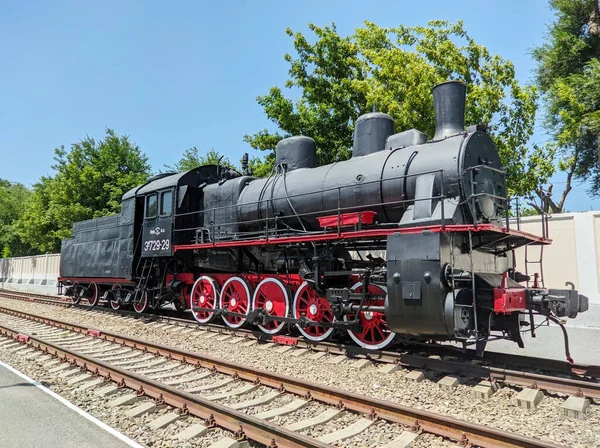 Rostov Sur Don Russie Juillet 2021 Une Vieille Locomotive Vapeur — Photo