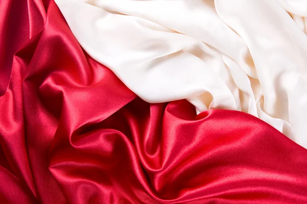 Cetim vermelho e branco — Fotografia de Stock