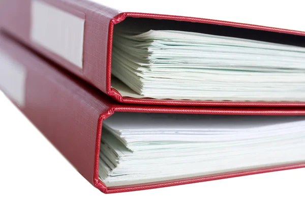 Stack of red folders with papers Stock Image
