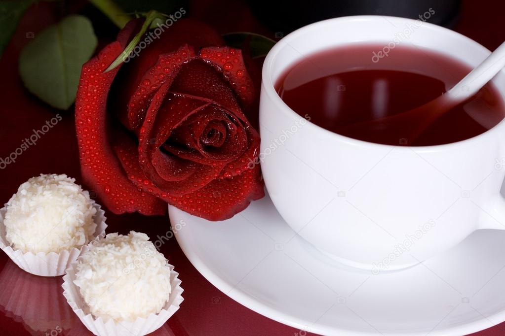 Tea, roses, chocolates