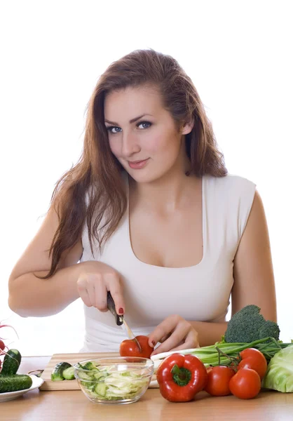 Woman cooking healthy food Stock Image
