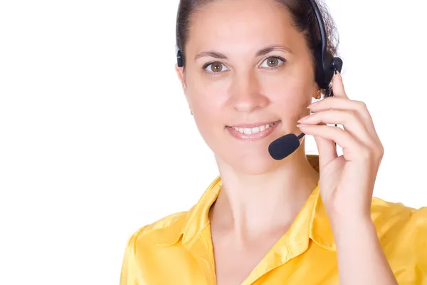 Girl in call center Royalty Free Stock Images