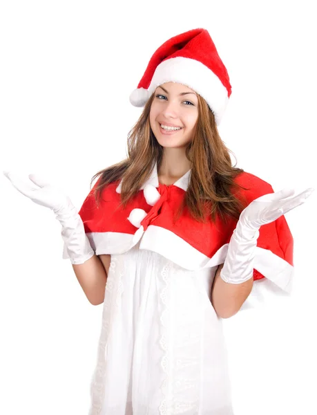 Smiling young christmas woman — Stock Photo, Image