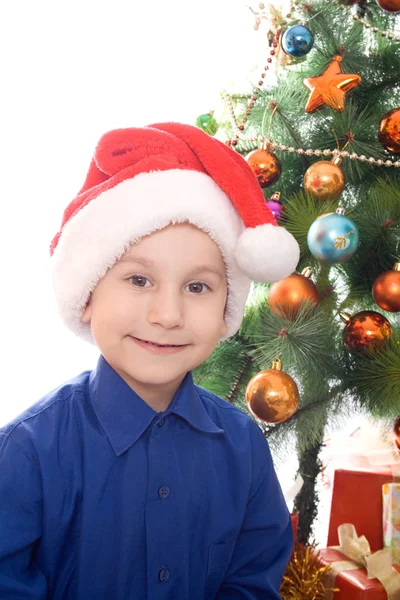 Boy in santa hat — Stock Photo, Image