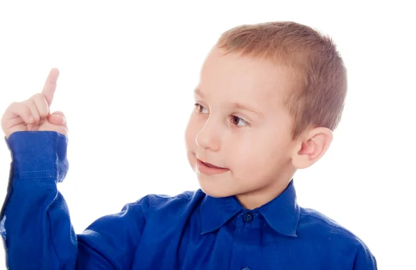 Boy pointing the finger Stock Image