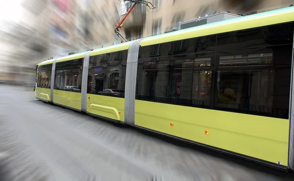 Rasende Straßenbahn — Stockfoto