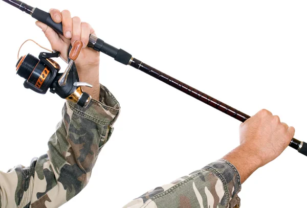 Cast a fishing rod — Stock Photo, Image