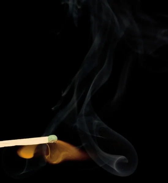 Smoke from a lighted match — Stock Photo, Image