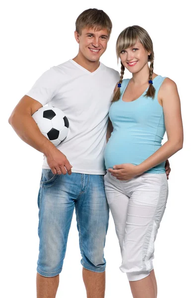 Mujer embarazada con marido — Foto de Stock