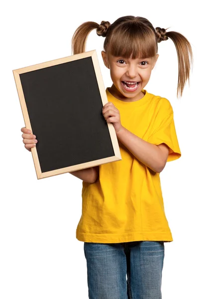 Girl with blackboard — Stock Photo, Image