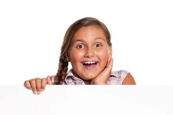 Menina com branco em branco — Fotografia de Stock